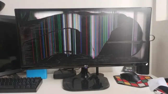 Monitor LG 25UM58 (Tela com defeito)