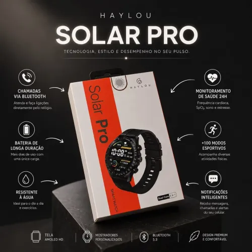 Relógio Smartwatch Haylou SolarPro