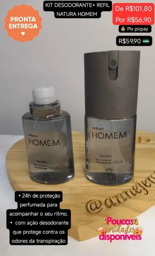 Kit Natura Homem com Desodorante + Refil!