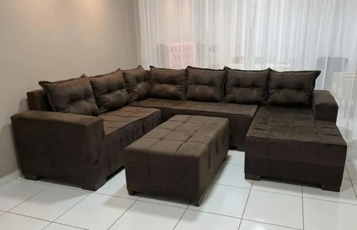 Sofá Chaise 7 lugares pronta entrega