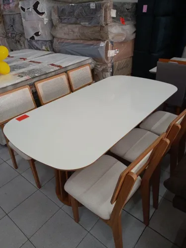 MESA MADEIRA+ 6 cadeiras 0,90X1,80