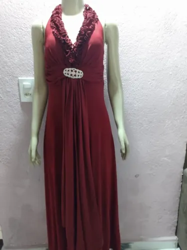 Vestido de festa longo vinho