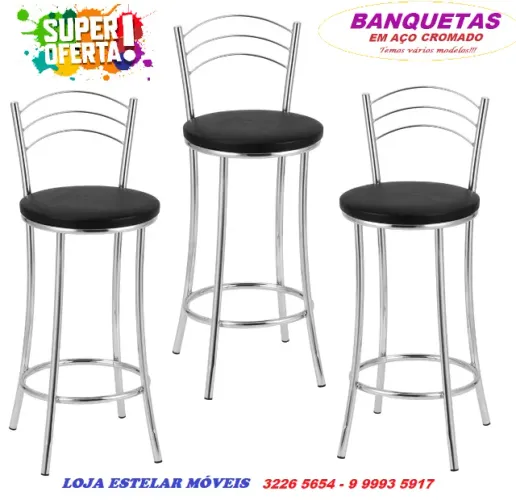 Para seu conforto e estilo na cozinha! Banquetas alta modelos diversos!!!
