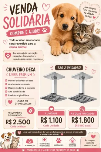 Chuveiro Deca Linha Premium. Modelo quadrado de teto