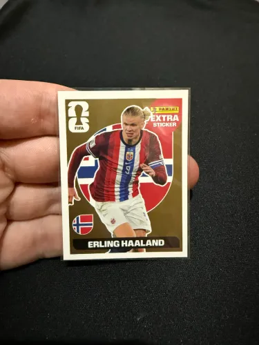 Extra Sticker Gold Erling Haaland FIFA World Cup 2026 Panini Original