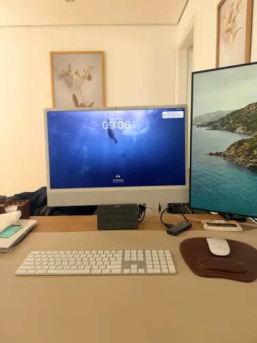 iMac 24" M1 Retina 4.5K, 8GB, SSD 256GB, Prata, Completo na Caixa