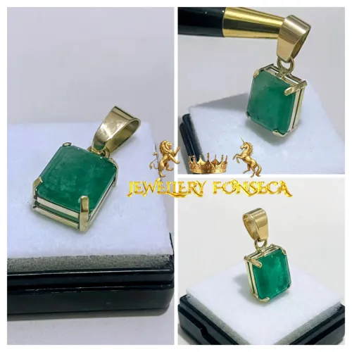 Pingente em Ouro 18k Esmeralda Natural