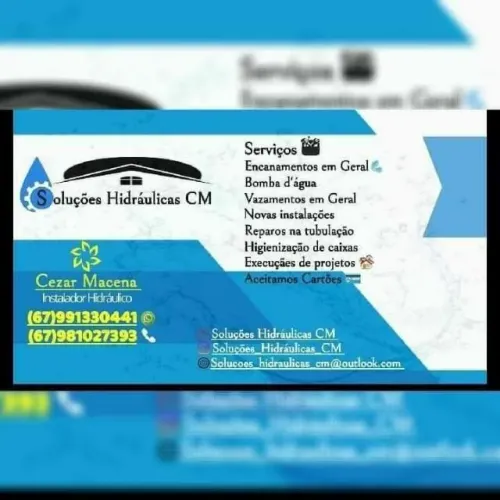 Soluções Hidráulicas CM/Encanador/Rapidez/Qualidade/Garantia