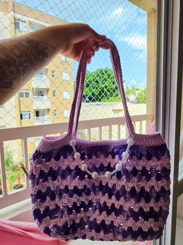 Bolsa de crochê Uva 