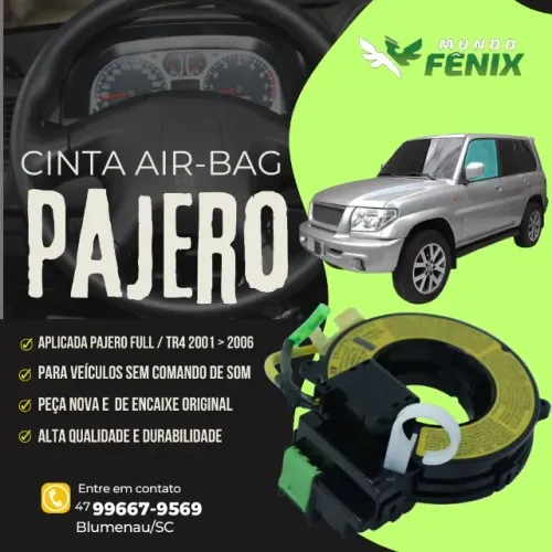 Cinta airbag Pajero TR4 2002 2003 2004 2005 sem comando de som