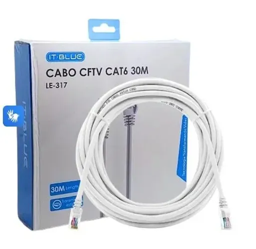 Cabo Lan Cat6 30m Conector RJ45 Blindado Roteadores