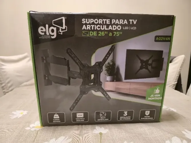 Suporte Articulado para TV ELG A02V4N (26" a 75") - Multiarticulado, Alta Resistência
