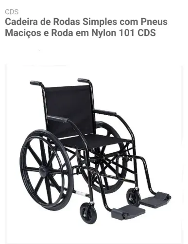 Cadeira de rodas pneu maciço rodas nylon cds