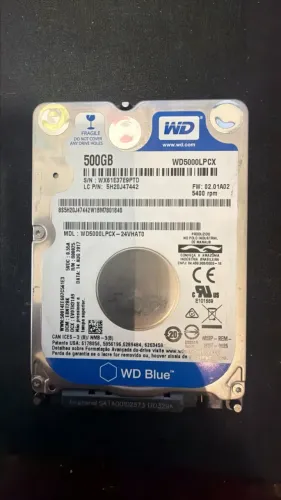 HD WD WesterDigital 500gb (tamanho notebook)
