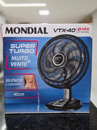 Ventilador Mondial 40cm Super Turbo 8 Pás, Preto,140W, VTX408P - Produto Lacrado!