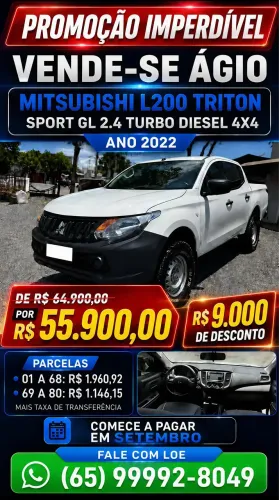 Mitsubishi L200 Triton Sport GLS 2.4 CD Diesel Aut. 2022