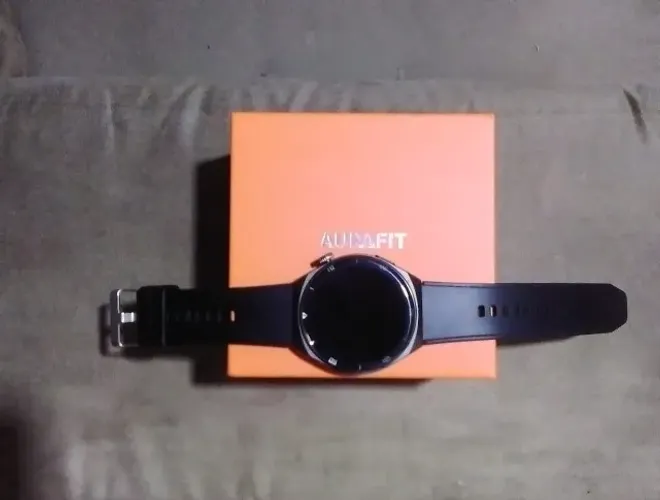 Relógio Inteligente AULAFIT Preto com Pulseira de Silicone