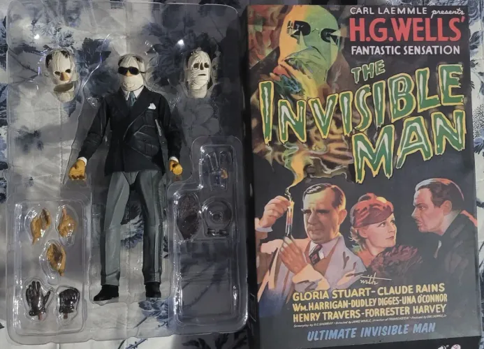 Boneco homem invisível neca action figure terror horror
