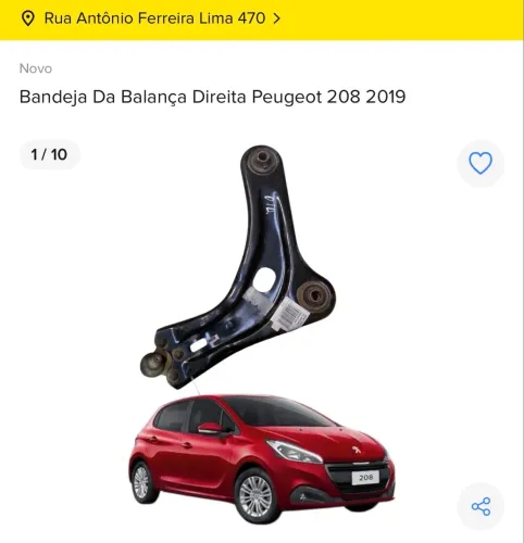 BALANÇA DIREITA COM PIVÔ PEUGEOT 2028 2019