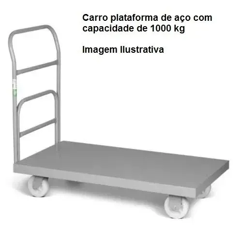 Carro Plataforma em Aço para 1000kg, com seis rodas c140cmxl45cmxa100cm