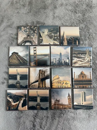 kit 15 porta-copos azulejo pontos turísticos