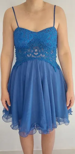 Vestido de Festa Azul Royal Modas Solezia Tamanho P