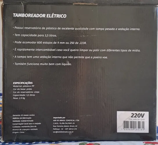 Tamboreador vibratório elétrico