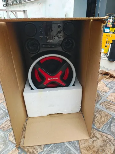 Caixa de Som Torre Mondial XSound 1200W RMS TM-1200 - Impecável (Estado de Nova)