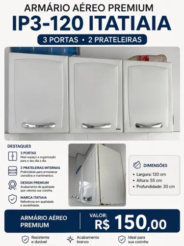 ARMÁRIO AÉREO PREMIUM IP3-120 ITATIAIA