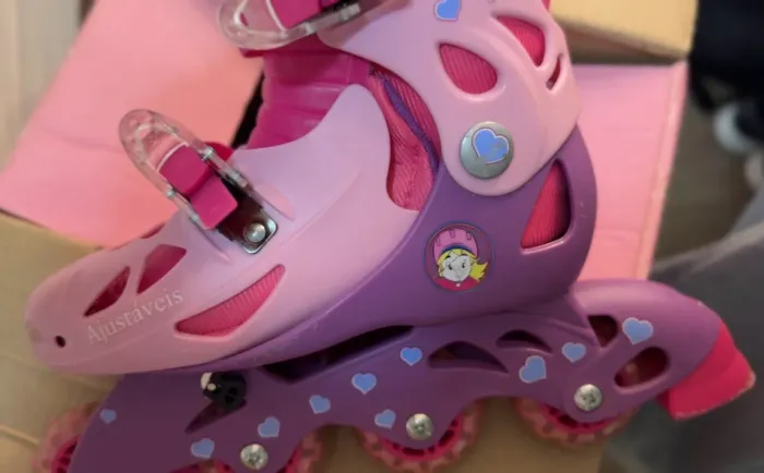 Patins In-Line Ajustável Rosa 34 ao 37