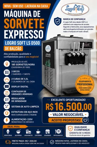 Máquina de Açaí e Sorvete Frozen LOGROSOFT