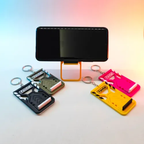 Suporte de Celular Portátil Dobrável 2 em 1 Chaveiro Universal Ajustável