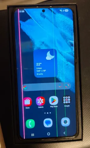 Samsung Galaxy S21+ 5G 256GB - (Obs: Com listras na tela, porém, não atrapalham o uso)