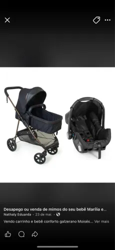 Carro do de bebê com bebê conforto 