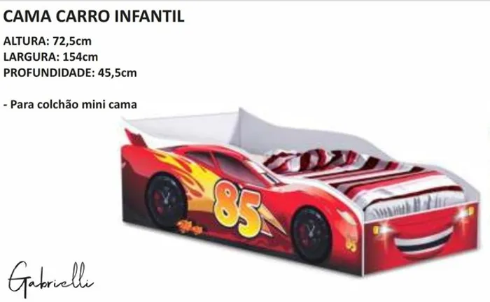 Mini Cama Carros **nova na caixa**
