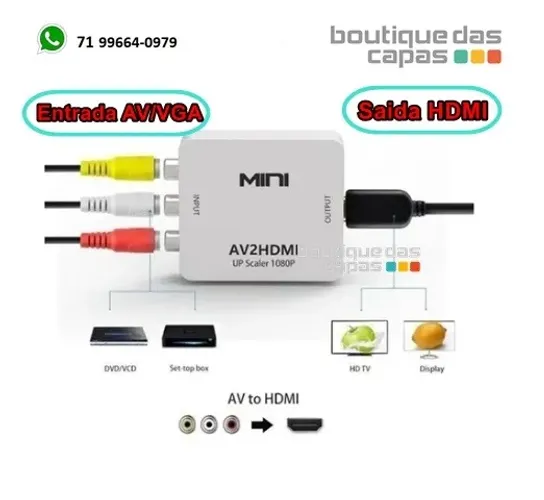 Adaptador conversor RCA(entrada) x HDMI(saida) av / rca x hdmi it-blue LE-4122
