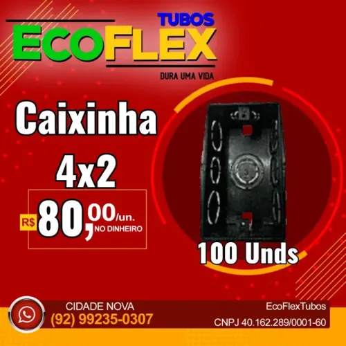 Caixinha 4x2, 4x4 e Octogonal P/ Instalação Elétrica de Lâmpadas, Tomada ou Interruptores