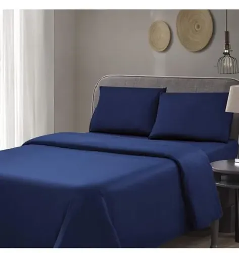 NOVO - Jogo de cama Queen 400 fios 100% algodão 4 Peças - Orb - Azul Marinho