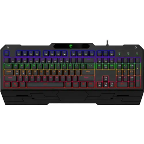Teclado Gamer Mecânico T-Dagger Battleship Rainbow Switch Blue ABNT Black - WZetta