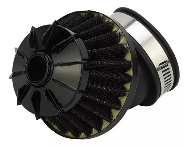 Filtro de Ar Esportivo 36,30x42x49 45 Graus com Adaptador 40 a 64 Preto