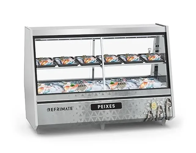 Expositor para peixes 2,00m com vidro duplo  aquecido e interior inox NOvo  