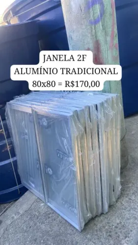 JANELA 2F ALUMÍNIO TRADICIONAL 80X80