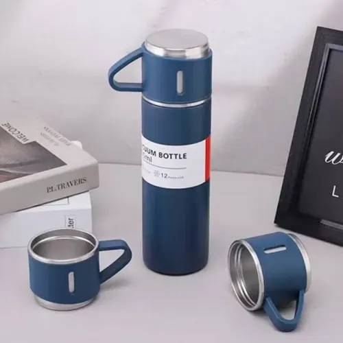 Kit garrafa térmica mais canecas