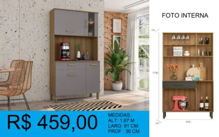 Armario de cozinha Paneleiro- Entrega e montagem gratis