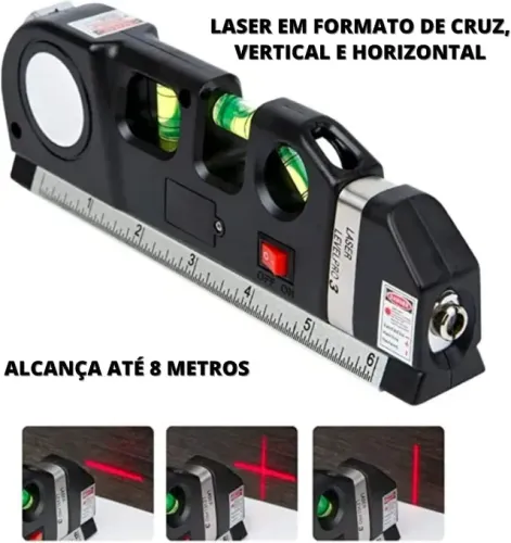 Trena Nivel a Laser Profissional Com Nivelador Medidor Profissional 2.5m