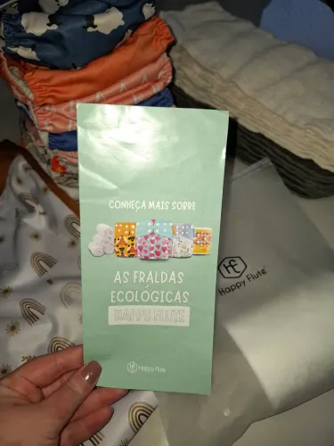 Kit Enxoval 12 Fraldas + 20 Abs Happy Flute