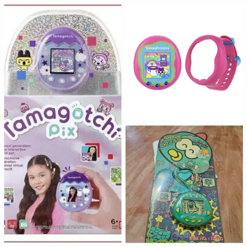 Kit trio tamagotchi - Tamagotchi pix, tamagotchi uni e rakuraku dinokun