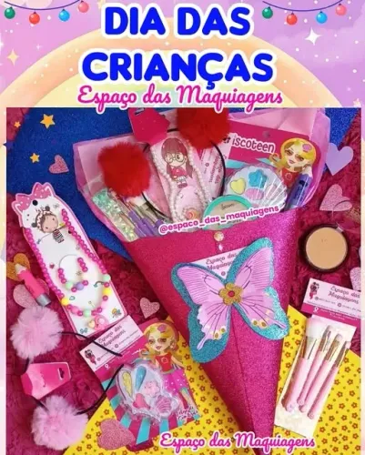 Buquê com maquiagem e acessórios infantil