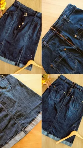 saia jeans midi