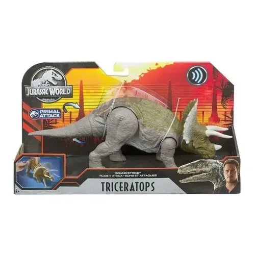 Boneco Jurassic World Triceratops Ruge E Ataca Mattel Original Lacrado de Fábrica